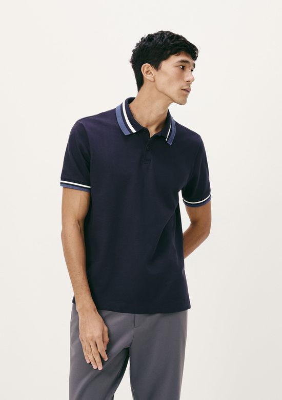 Foto do produto: Camisa Polo Masculina Manga Curta Com Retilínea - Azul