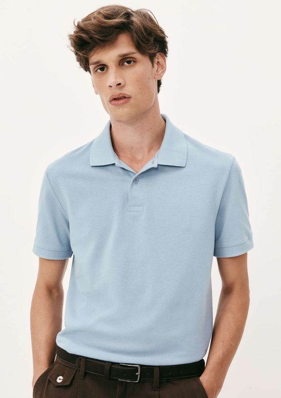 Foto do produto: Camisa Polo Básica Masculina Manga Curta Em Piquet - Azul