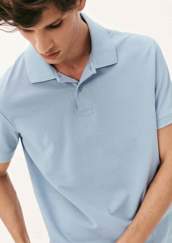 Foto do produto: Camisa Polo Básica Masculina Manga Curta Em Piquet - Azul
