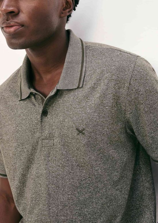Foto do produto: Camisa Polo Básica Masculina Em Malha Texturizada - Cinza