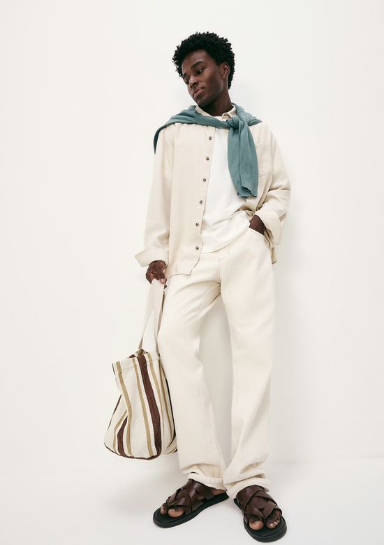 Foto do produto: Calça Masculina Reta Em Sarja - Off white