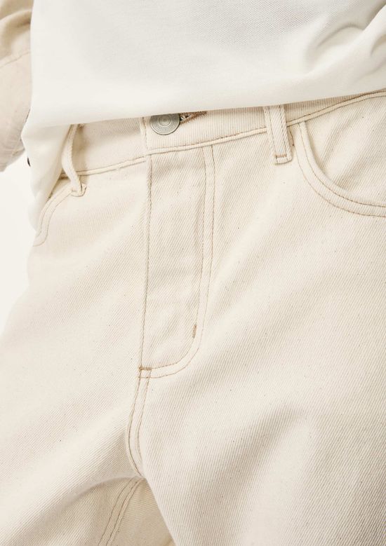 Foto do produto: Calça Masculina Reta Em Sarja - Off white