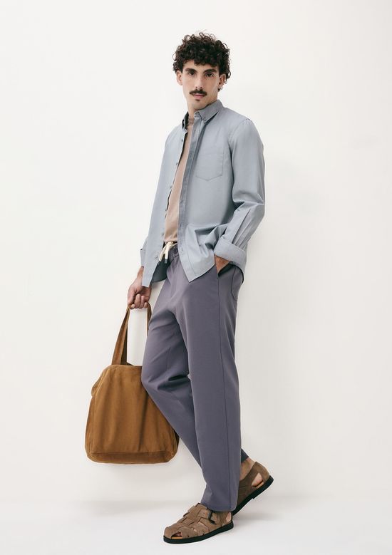 Foto do produto: Camisa Básica Masculina Manga Longa Slim - Cinza