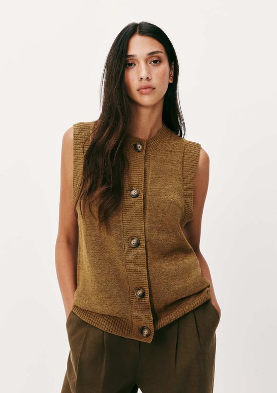 Foto do produto: Colete Feminino Em Tricô Leve - Marrom