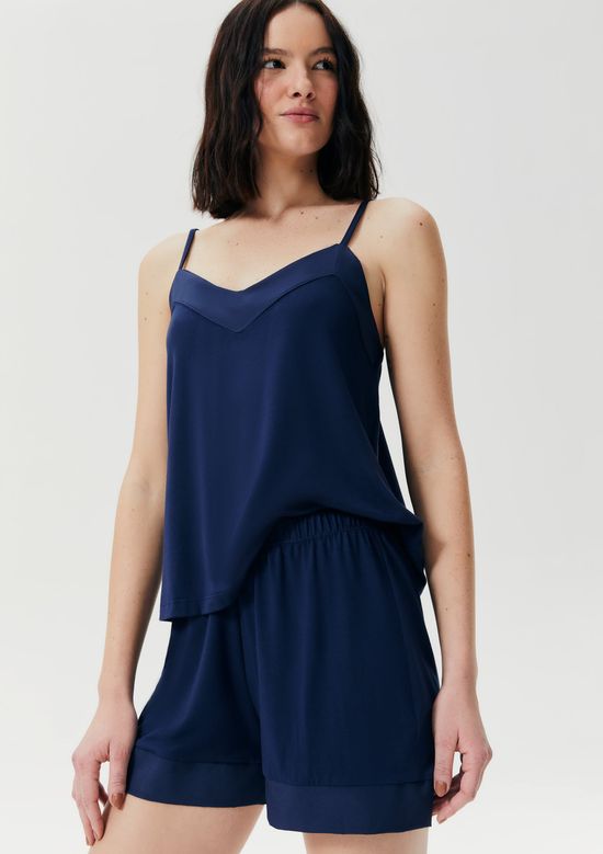 Foto do produto: Pijama Feminino Curto Em Viscose - Azul