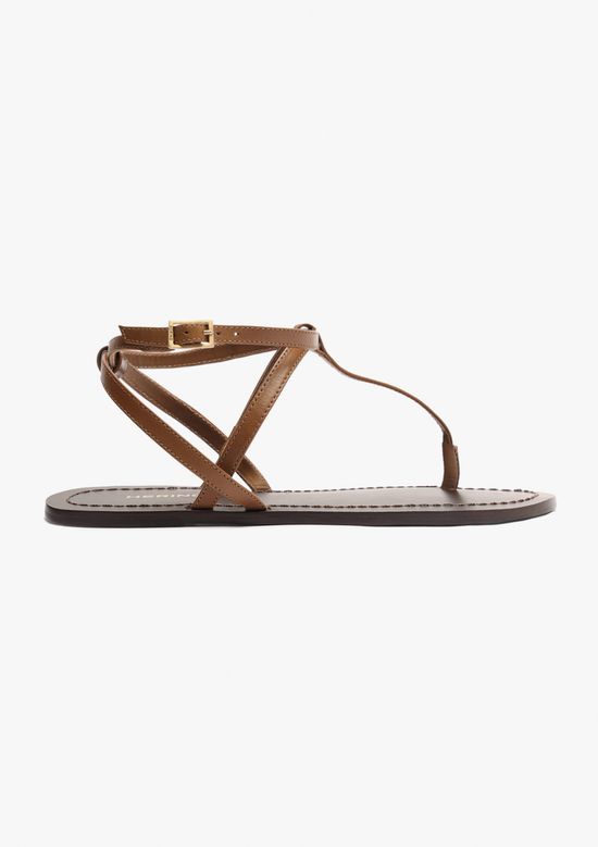 Foto do produto: Sandália Rasteira Slim Cross - Marrom