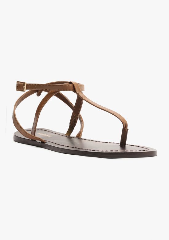 Foto do produto: Sandália Rasteira Slim Cross - Marrom