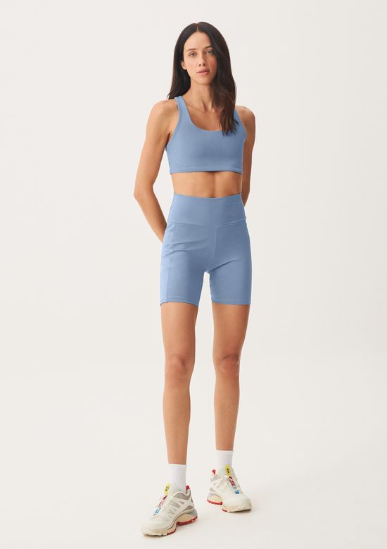 Foto do produto: Bermuda Feminina Esportiva Biker Com Fio LYCRA® - Azul