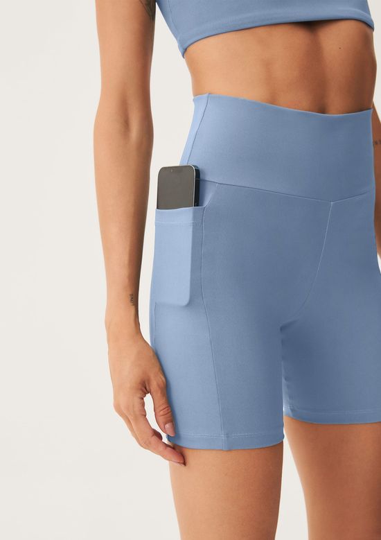 Foto do produto: Bermuda Feminina Esportiva Biker Com Fio LYCRA® - Azul