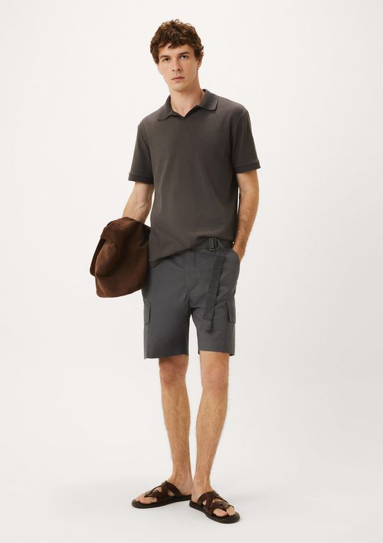 Foto do produto: Camisa Polo Masculina Gola V Em Malha Premium - Cinza