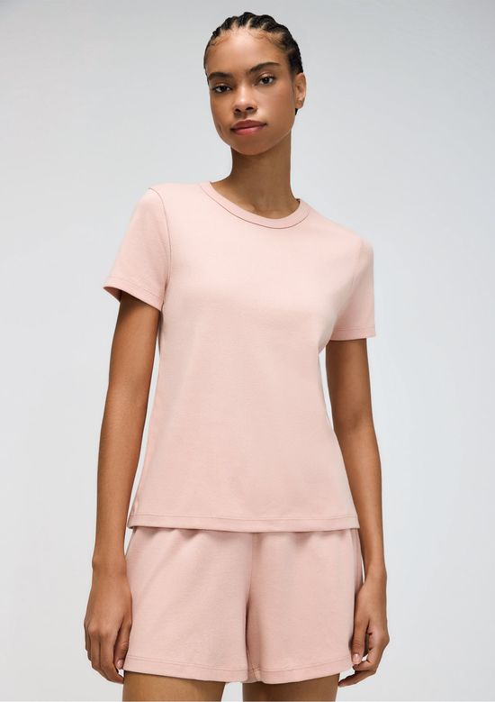 Foto do produto: Pijama Curto Feminino Oversized Com Linho - Rosa