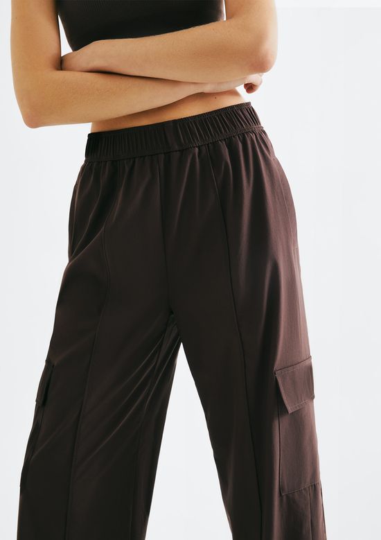 Foto do produto: Calça Esportiva Feminina Pantalona - Marrom