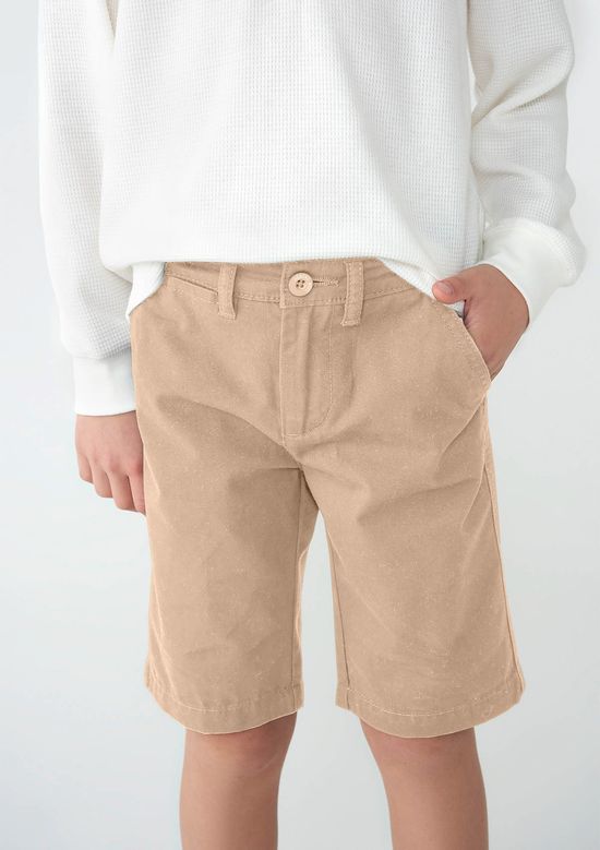 Foto do produto: Bermuda Básica Infantil Menino Em Sarja   - Marrom