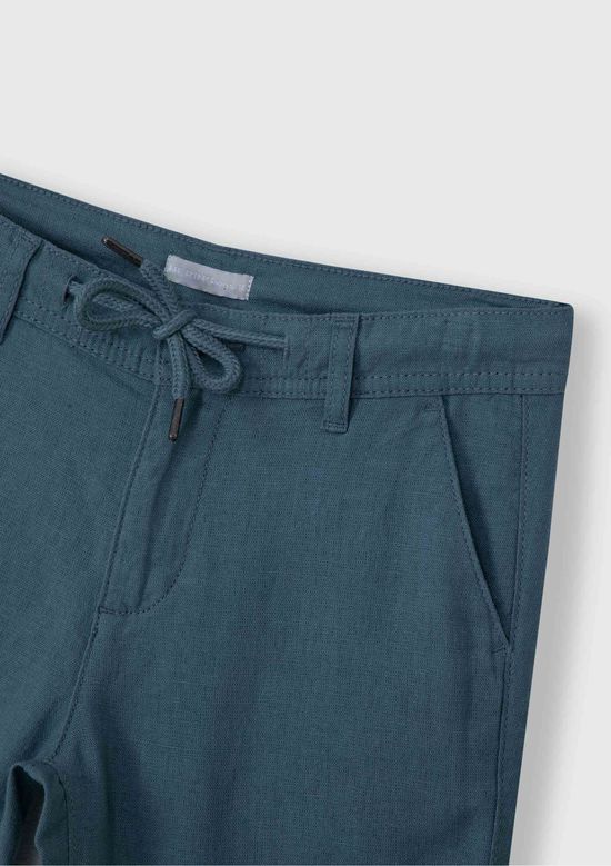 Foto do produto: Bermuda Infantil Menino Com Linho - Azul