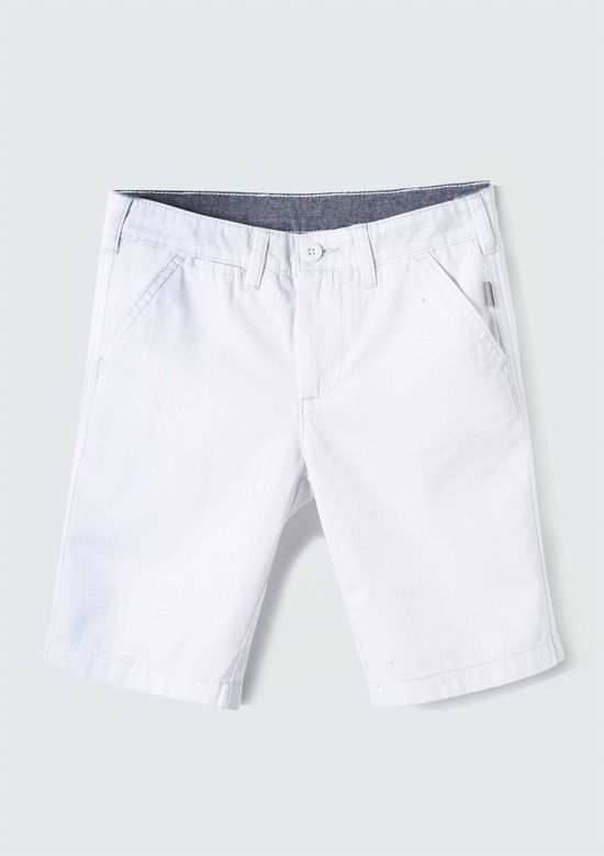 Foto do produto: Bermuda Básica Infantil Menino Em Sarja  - Branco