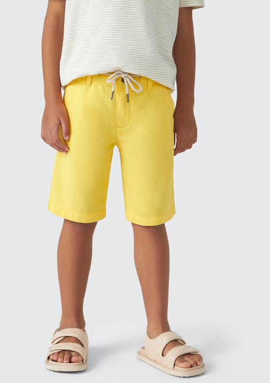 Foto do produto: Bermuda Infantil Menino Com Linho - Amarelo