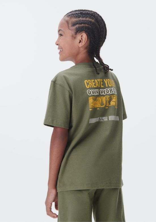 Foto do produto: Camiseta Oversized Infantil Menino Estampada - Verde
