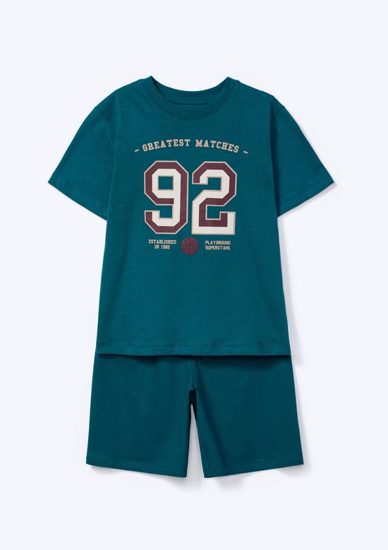 Foto do produto: Conjunto Infantil Menino Curto Com Estampa - Verde