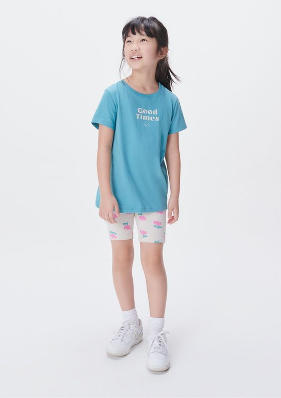 Foto do produto: Conjunto Infantil Menina Curto Com Estampa - Azul
