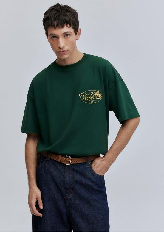 Foto do produto: Camiseta Unissex Box Estampa Costas Hering + Welcome - Verde