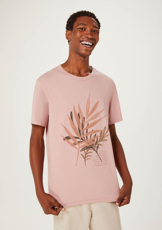 Foto do produto: Camiseta Masculina Manga Curta Com Estampa - Rosa
