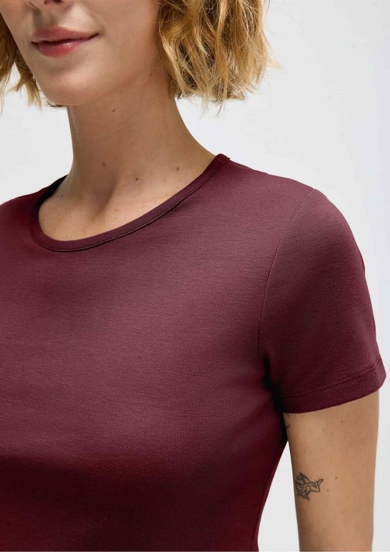 Foto do produto: Pijama Curto Feminino Em Ribana Canelada - Vermelho