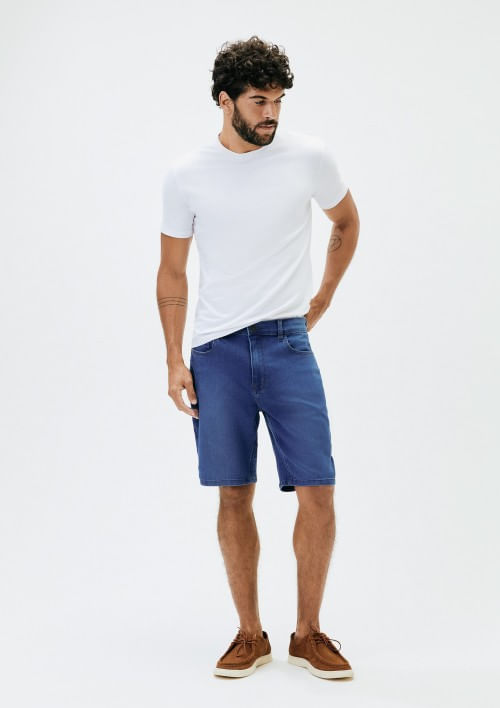Foto do produto: Bermuda Jeans Masculina Reta Soft Touch - Azul