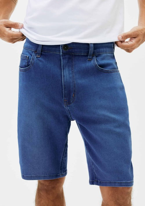 Foto do produto: Bermuda Jeans Masculina Reta Soft Touch - Azul