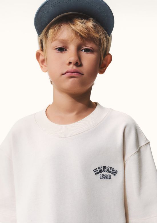 Foto do produto: Camiseta Infantil Menino Oversized Bordada - Off white