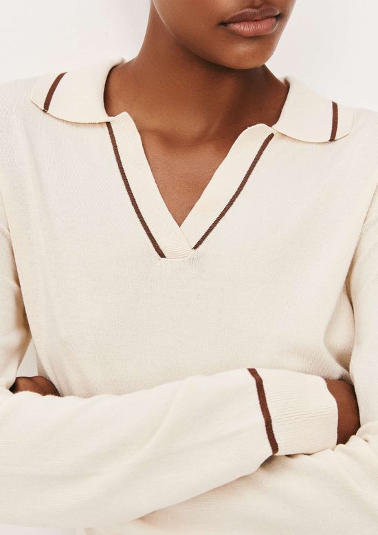 Foto do produto: Blusa Polo Feminina Manga Longa - Off white