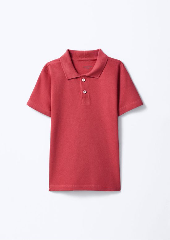 Foto do produto: Camisa Básica Polo Infantil Menino Manga Curta Em Piquet - Vermelho