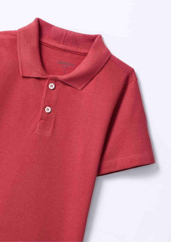 Foto do produto: Camisa Básica Polo Infantil Menino Manga Curta Em Piquet - Vermelho