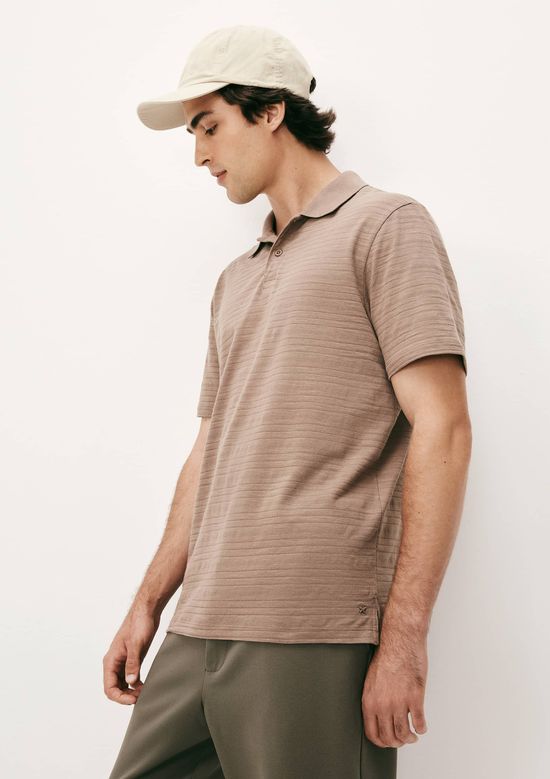Foto do produto: Camisa Polo Masculina Manga Curta Texturizada - Marrom