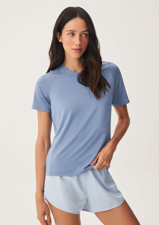 Foto do produto: Camiseta Esportiva Feminina Básica Secagem Rápida - Azul