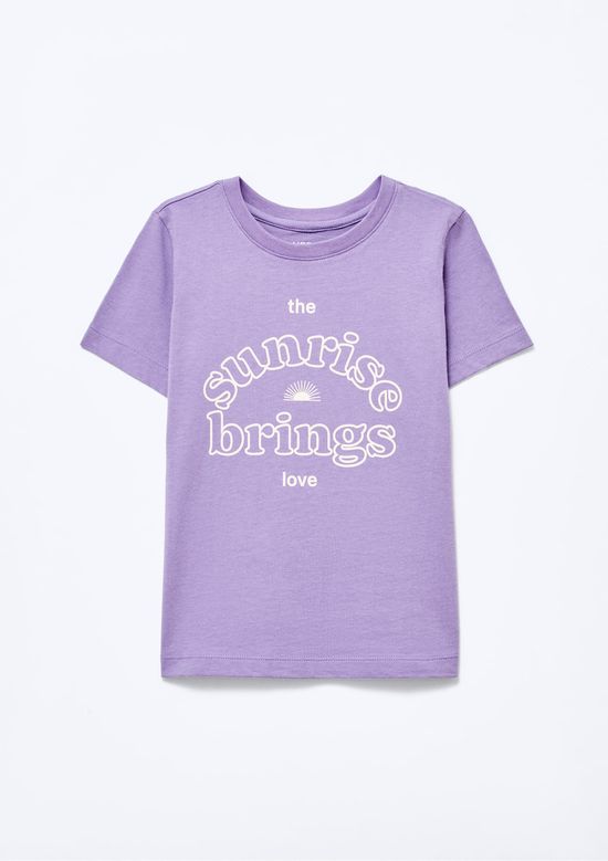 Foto do produto: Blusa Infantil Menina Manga Curta Com Estampa - Roxo