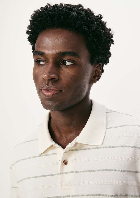 Foto do produto: Camisa Polo Masculina Manga Curta Listrada - Creme