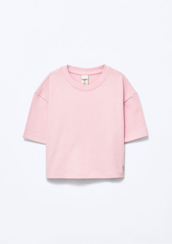 Foto do produto: Blusa Infantil Menina Oversized Em Malha Binada - Rosa