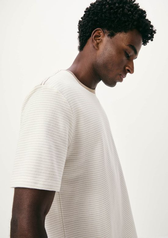 Foto do produto: Camiseta Masculina Manga Curta Fio Tinto Listrada - Bege