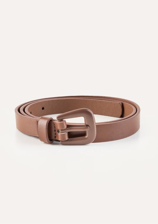 Foto do produto: Cinto Feminino Fino Com Fivela De Metal - Marrom