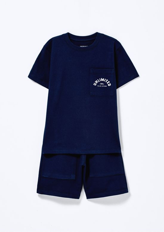 Foto do produto: Conjunto Infantil Menino Moletom Estampado - Azul