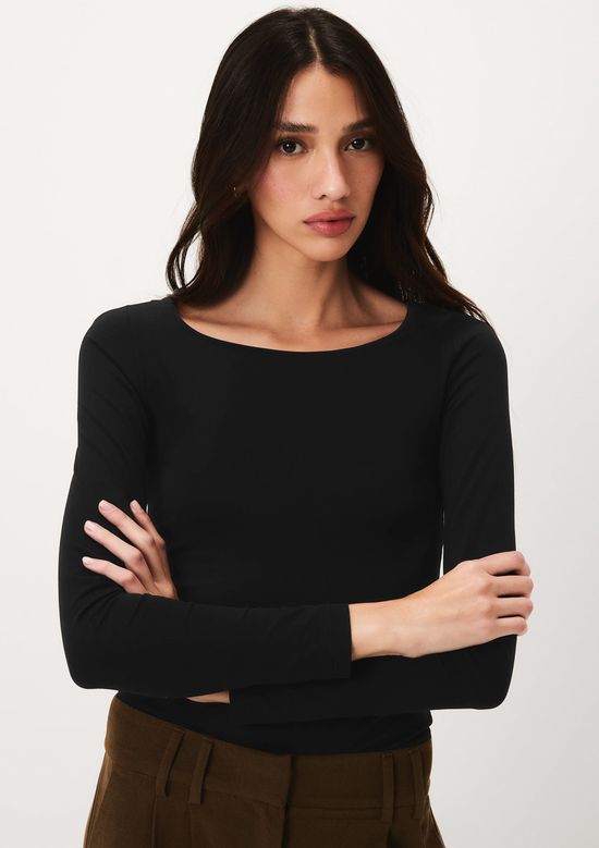 Foto do produto: Body Manga Longa Em Malha Premium - Preto