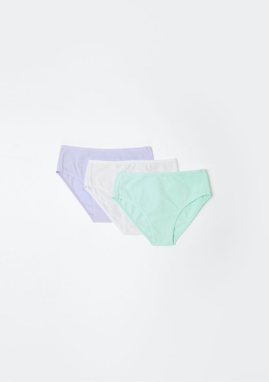 Foto do produto: Kit Com 3 Calcinhas Infantil Em Ribana - Multicolorido