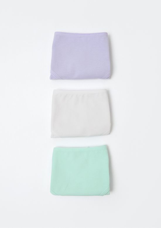 Foto do produto: Kit Com 3 Calcinhas Infantil Em Ribana - Multicolorido