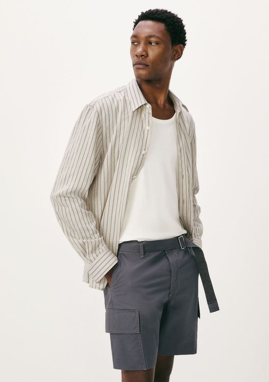 Foto do produto: Camisa Masculina Fio Tinto Listrado - Off white