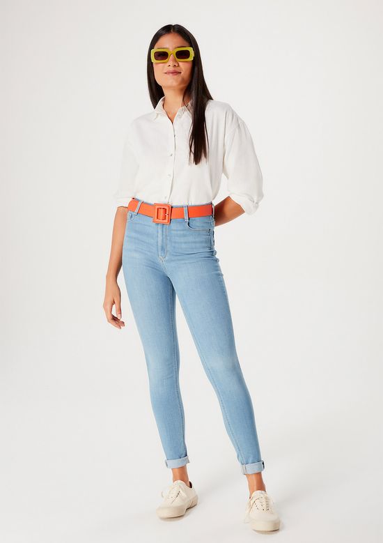 Foto do produto: Calça Jeans Feminina Skinny Cintura Média Soft Touch - Azul