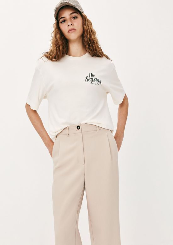 Foto do produto: Calça Feminina Cropped Em Alfaiataria - Off white