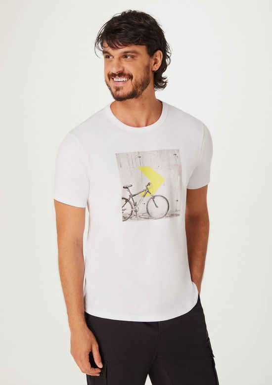 Foto do produto: Camiseta Masculina Manga Curta Com Estampa - Branco