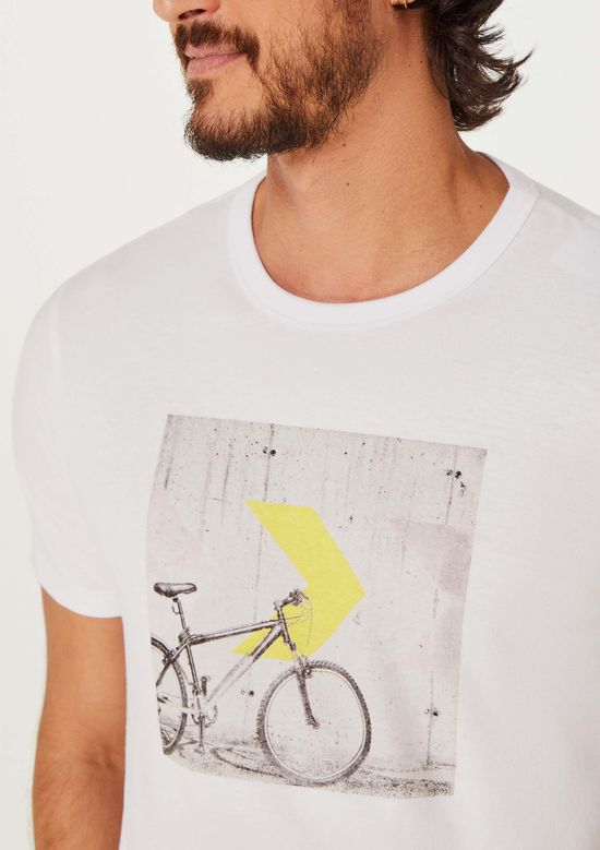 Foto do produto: Camiseta Masculina Manga Curta Com Estampa - Branco