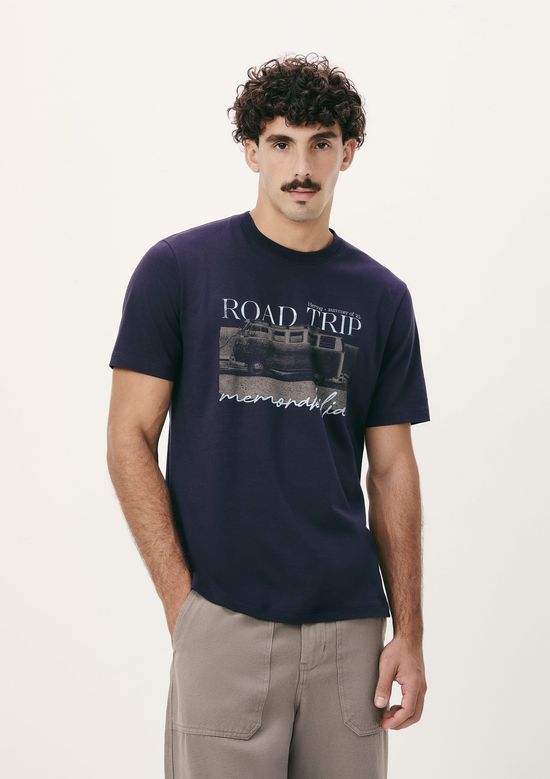 Foto do produto: Camiseta Masculina Manga Curta Com Estampa - Azul