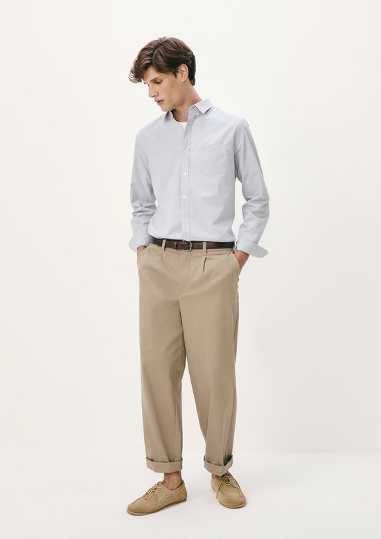 Foto do produto: Camisa Básica Masculina Manga Longa Slim Xadrez - Cinza